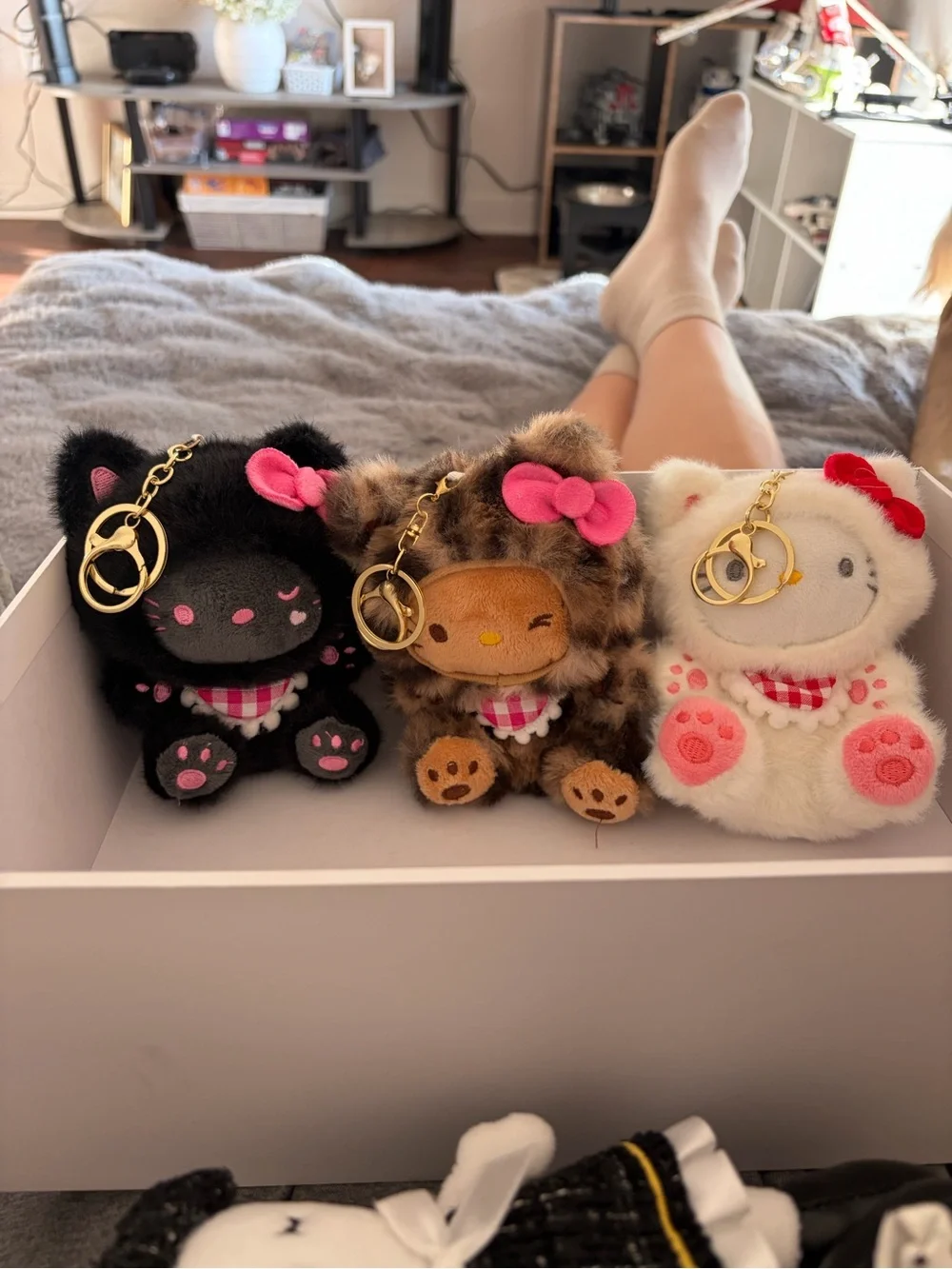 Plush Kitty Keychain/ Bag charms - Black, Brown and More